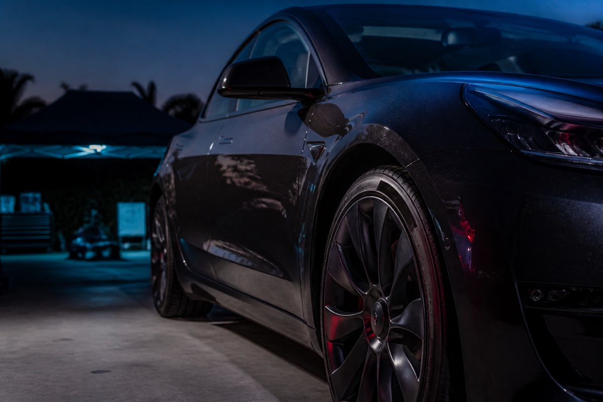 Rich reflective paint on a freshly finished car