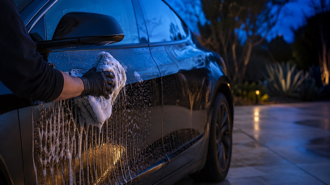 ModernWash Waterless Microfoam Hand Car Wash service illustration