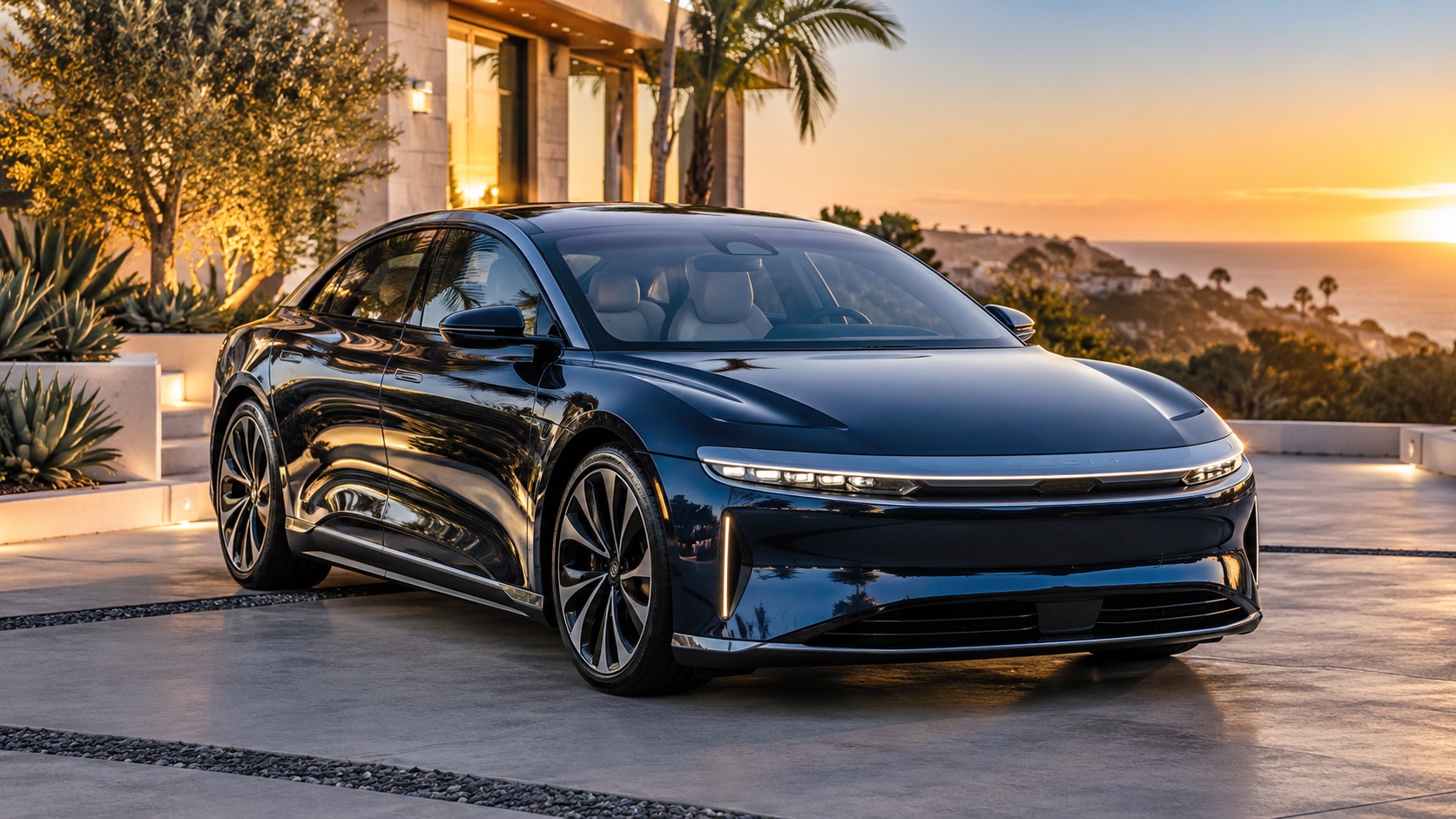 Lucid featured in ModernWash premium EV care imagery